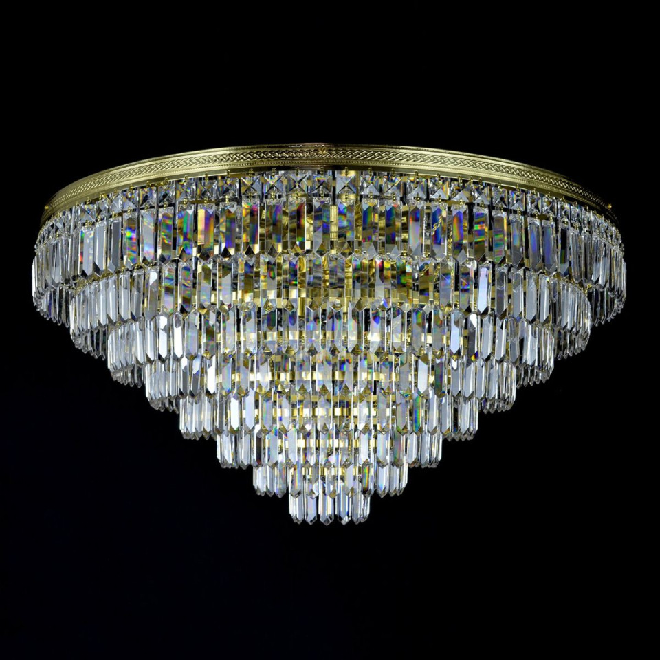 Porto 3-15 ljus bohemia kristallkrona guld/silver 30-120 cm