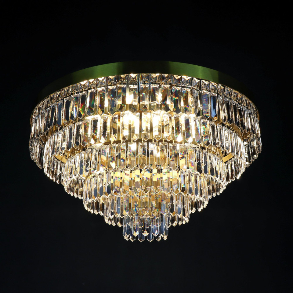 Porto 3-15 ljus bohemia kristallkrona guld/silver 30-120 cm