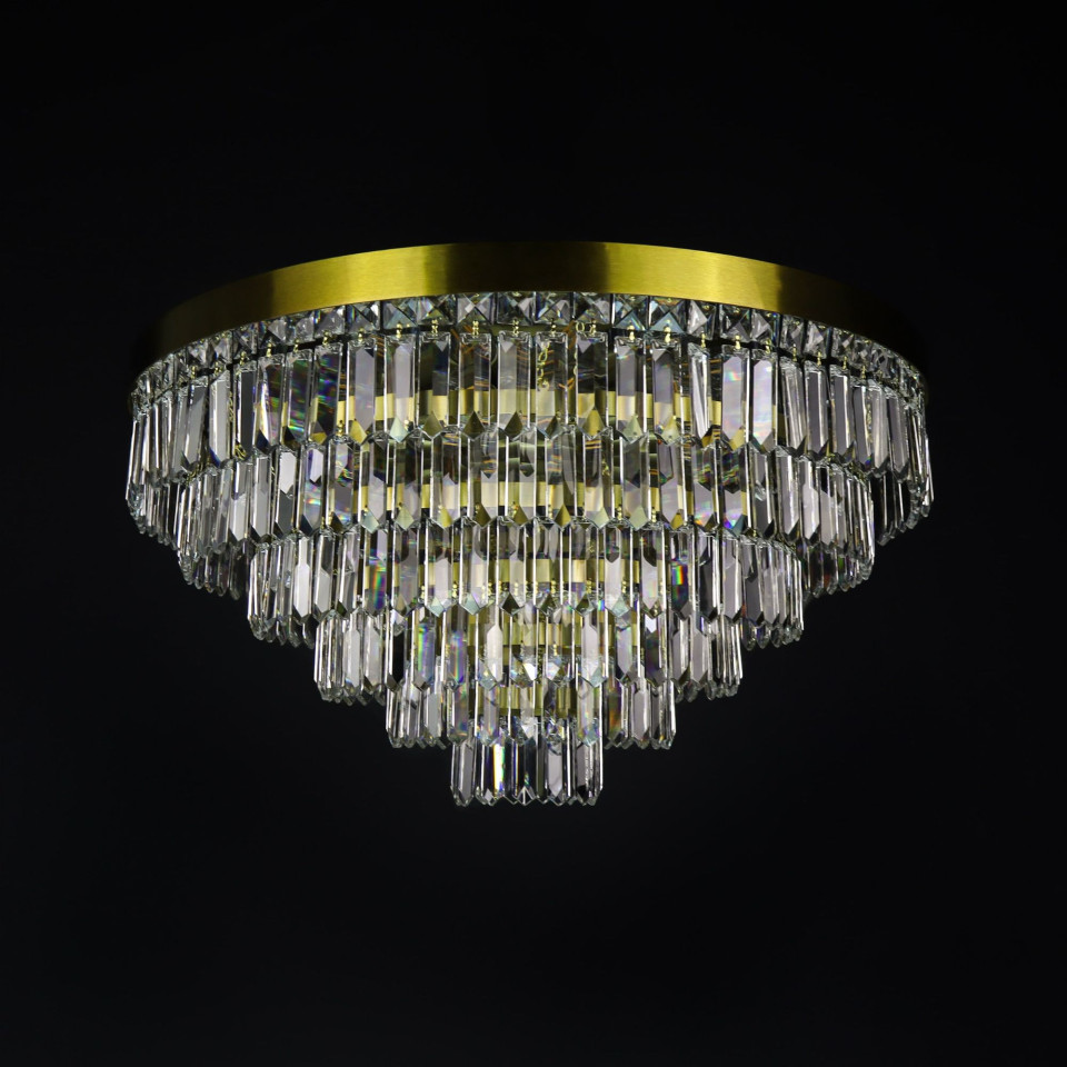Porto 3-15 ljus bohemia kristallkrona guld/silver 30-120 cm