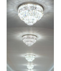 Porto 3-15 ljus bohemia kristallkrona guld/silver 30-120 cm