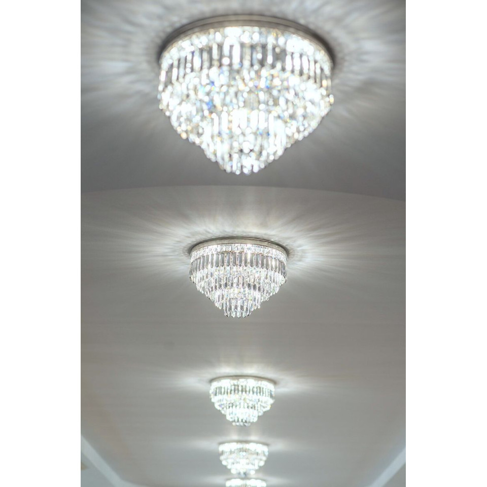 Porto 3-15 ljus bohemia kristallkrona guld/silver 30-120 cm