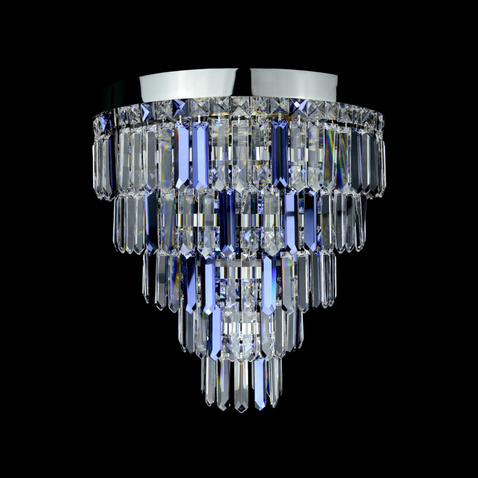 Porto 3-15 ljus bohemia kristallkrona guld/silver 30-120 cm