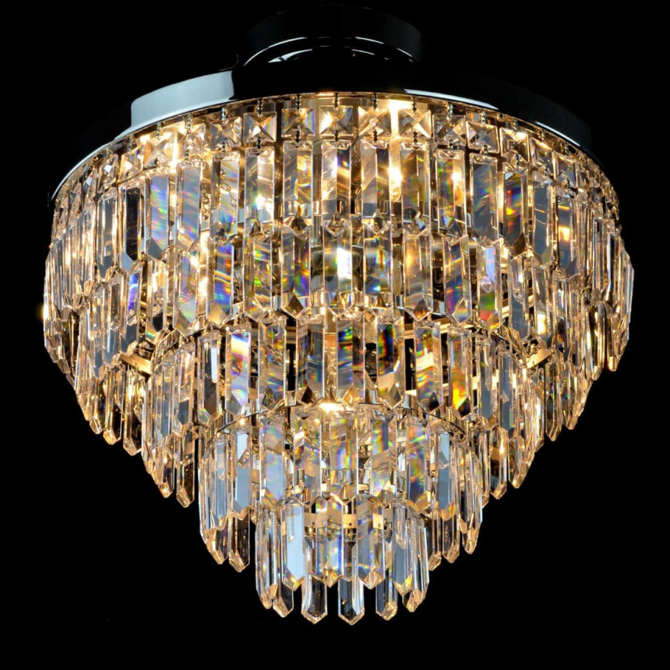 Porto 3-15 ljus bohemia kristallkrona guld/silver 30-120 cm