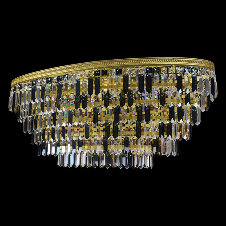 Porto 3-15 ljus bohemia kristallkrona guld/silver 30-120 cm
