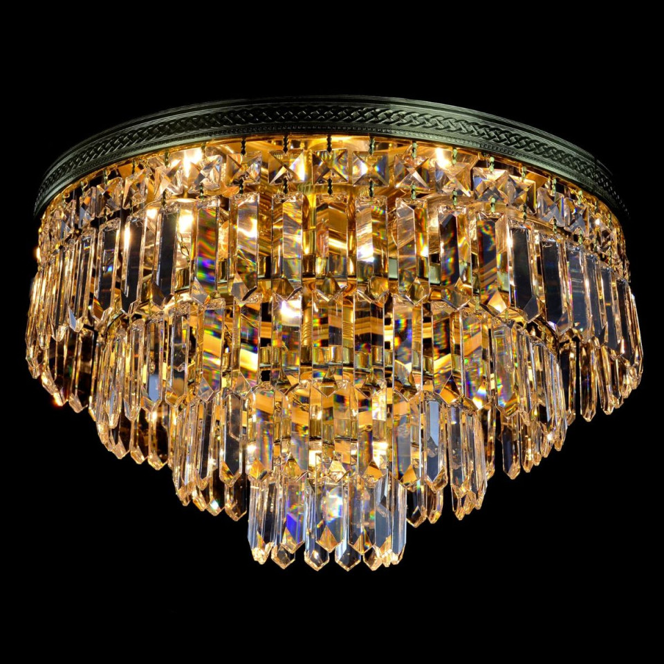Porto 3-15 ljus bohemia kristallkrona guld/silver 30-120 cm