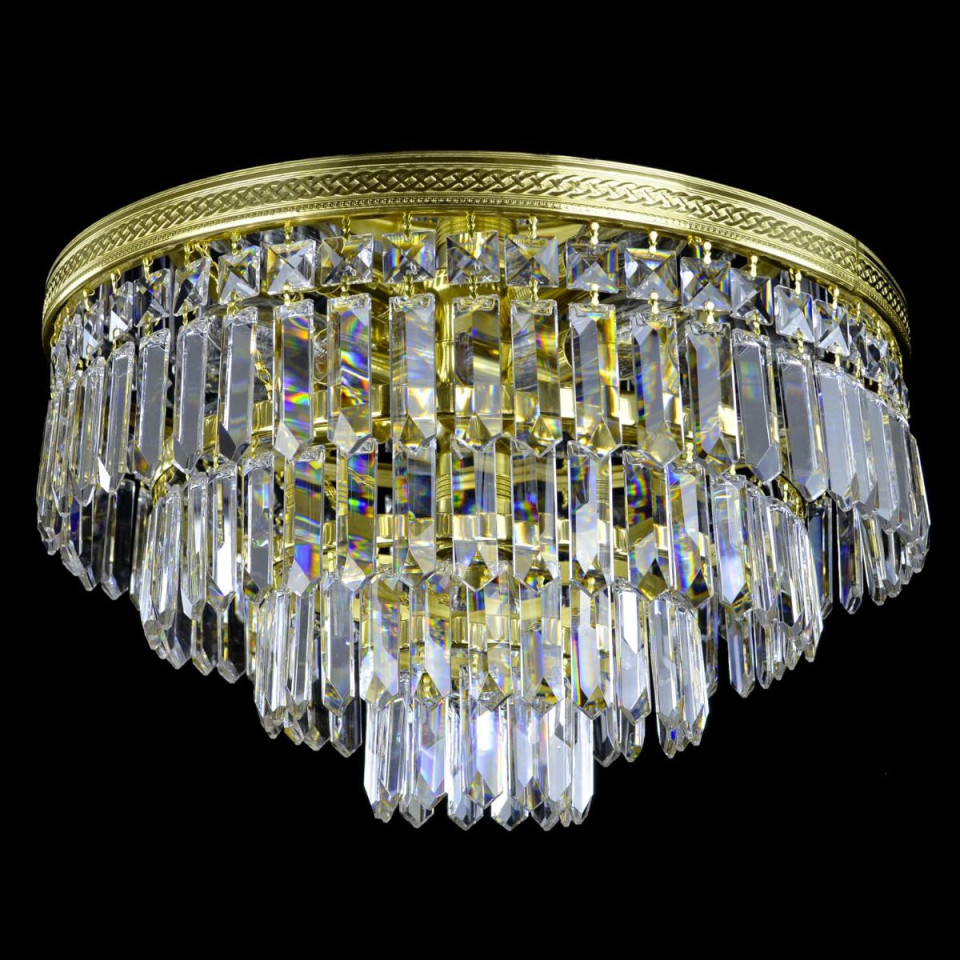 Porto 3-15 ljus bohemia kristallkrona guld/silver 30-120 cm