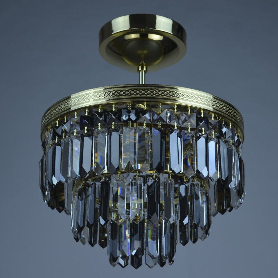 Porto 3-15 ljus bohemia kristallkrona guld/silver 30-120 cm