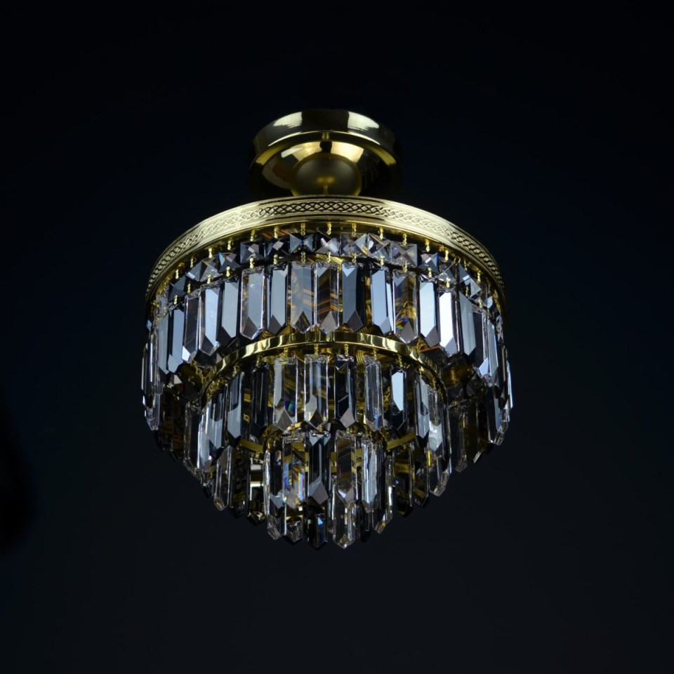 Porto 3-15 ljus bohemia kristallkrona guld/silver 30-120 cm