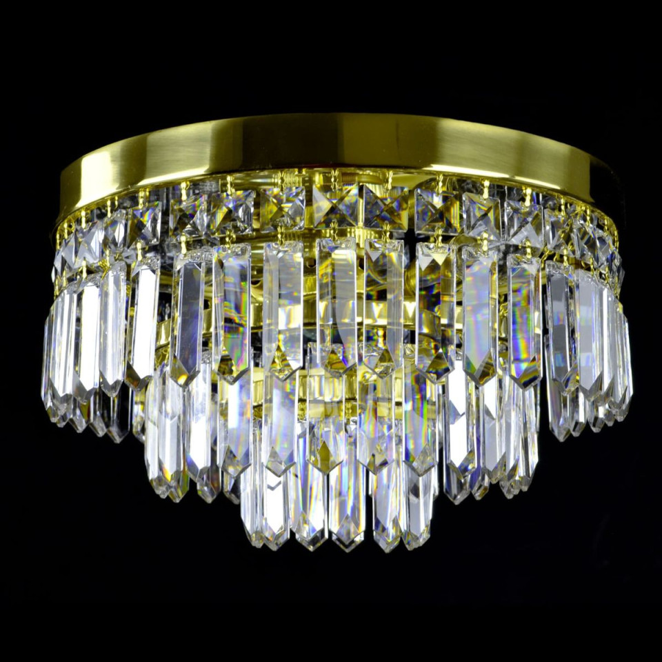 Porto 3-15 ljus bohemia kristallkrona guld/silver 30-120 cm