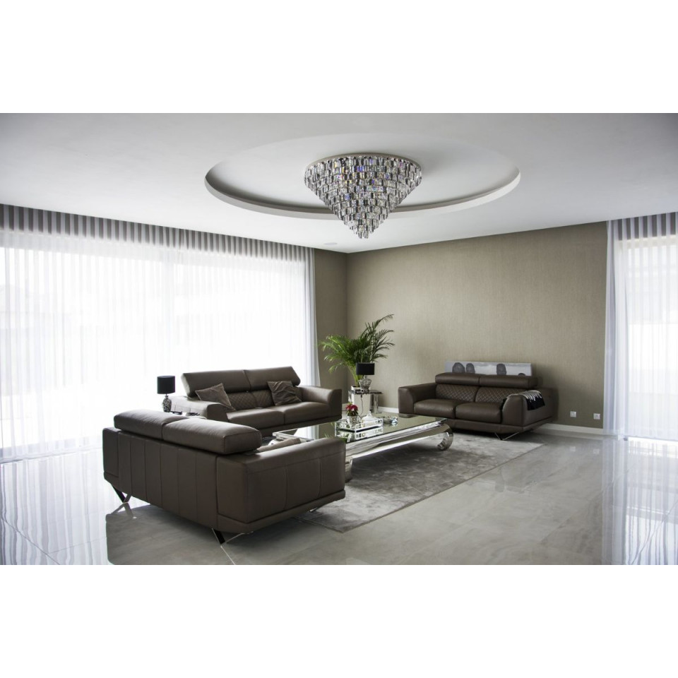 Porto 3-15 ljus bohemia kristallkrona guld/silver 30-120 cm