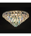 Porto 3-15 ljus bohemia kristallkrona guld/silver 30-120 cm