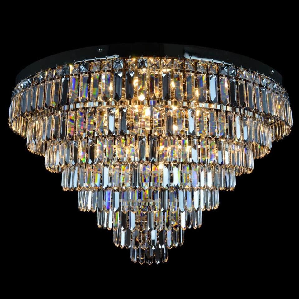 Porto 3-15 ljus bohemia kristallkrona guld/silver 30-120 cm