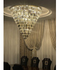 Porto XL 16-49 ljus bohemia kristallkrona guld/silver 150-210 cm