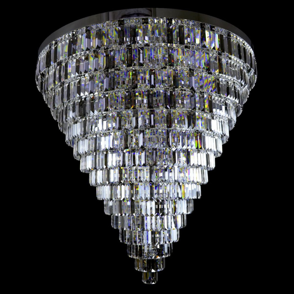 Porto XL 16-49 ljus bohemia kristallkrona guld/silver 150-210 cm