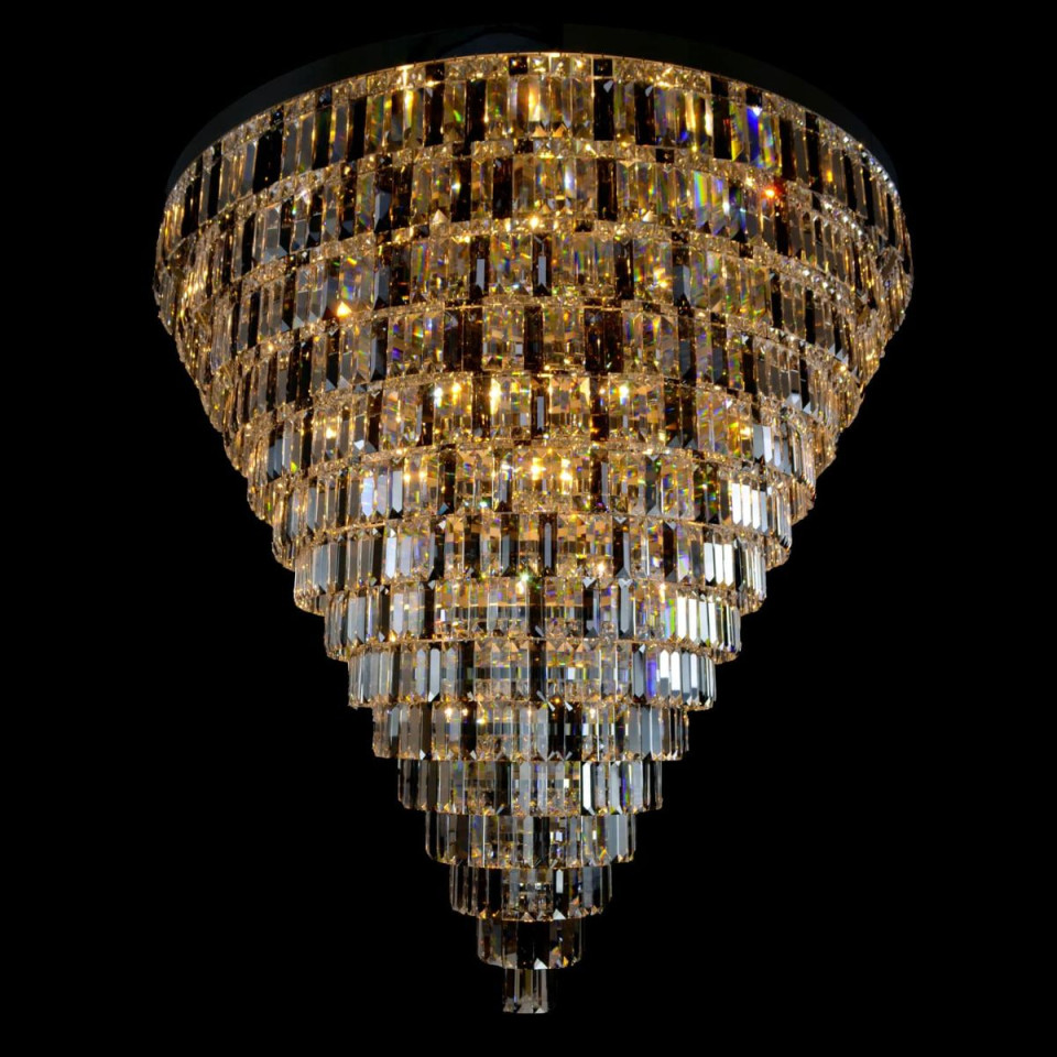 Porto XL 16-49 ljus bohemia kristallkrona guld/silver 150-210 cm