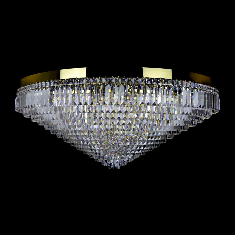 Porto XL 16-49 ljus bohemia kristallkrona guld/silver 150-210 cm
