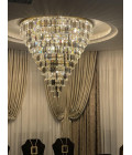 Porto XL 16-49 ljus bohemia kristallkrona guld/silver 150-210 cm