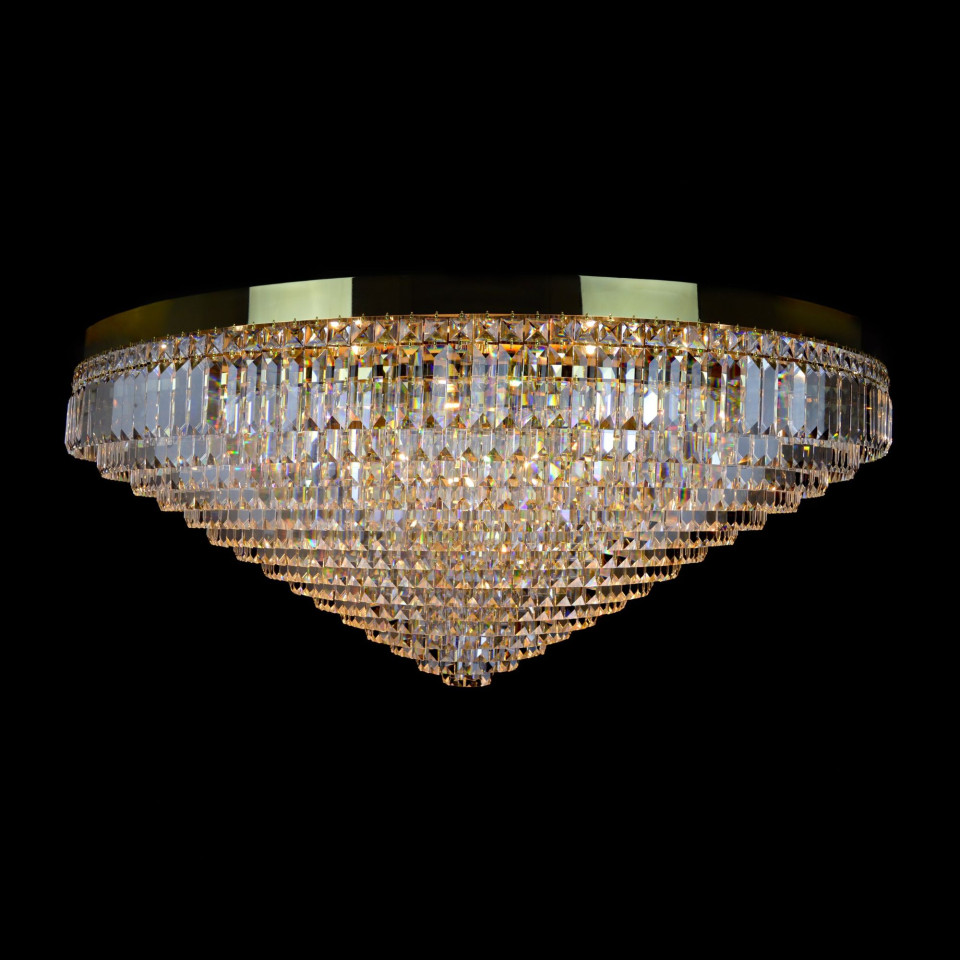 Porto XL 16-49 ljus bohemia kristallkrona guld/silver 150-210 cm
