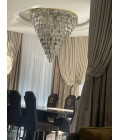 Porto XL 16-49 ljus bohemia kristallkrona guld/silver 150-210 cm