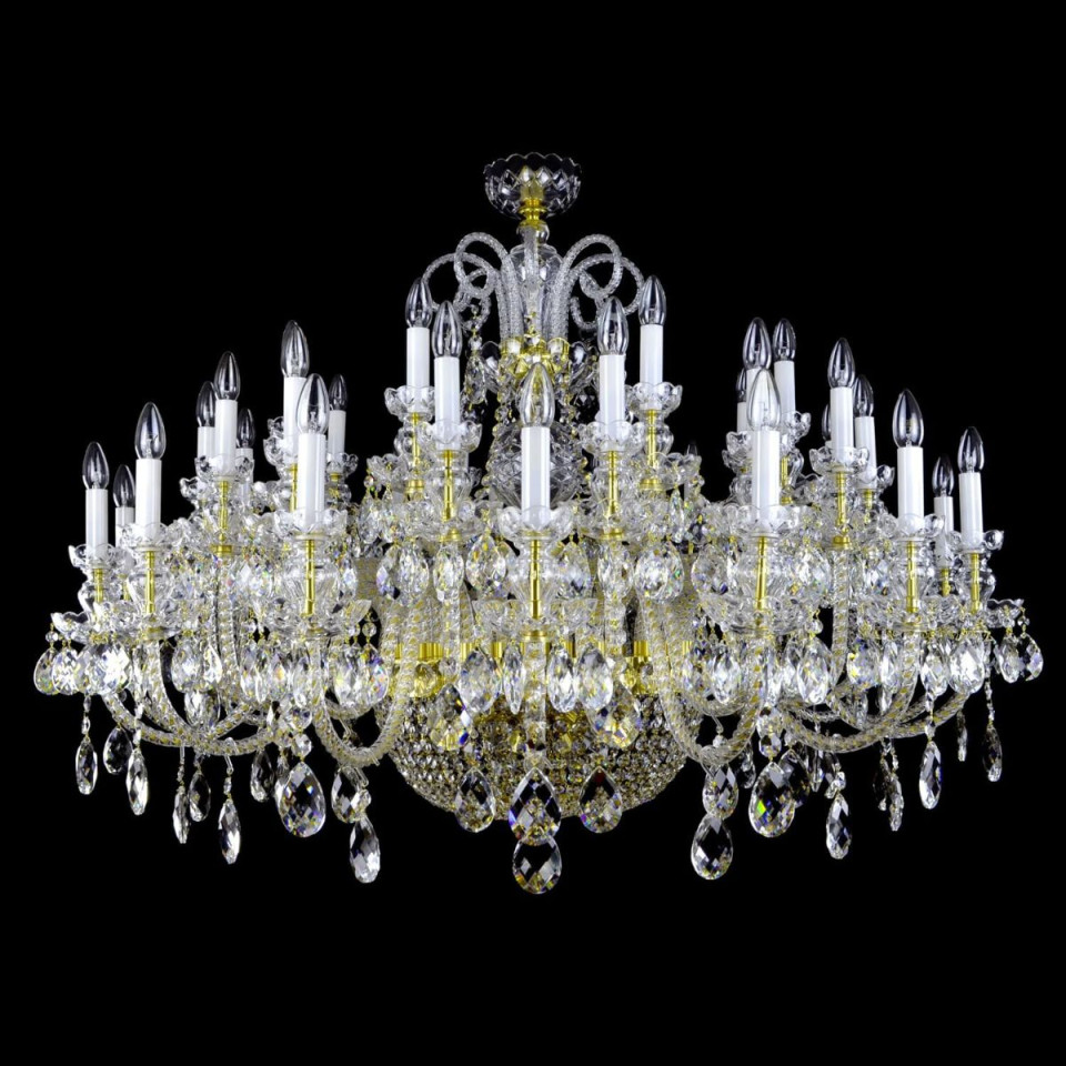 Reign 49-79 ljus bohemia kristallkrona guld/silver 140-215 cm