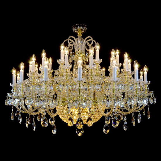 Reign 49-79 Light Bohemia Crystal Chandelier Gold/Silver 140-215cm