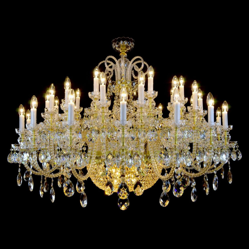 Reign 49-79 ljus bohemia kristallkrona guld/silver 140-215 cm