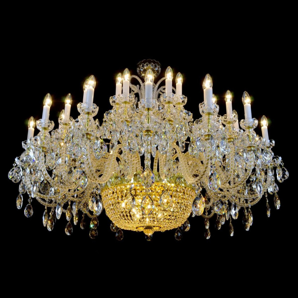 Reign 49-79 ljus bohemia kristallkrona guld/silver 140-215 cm