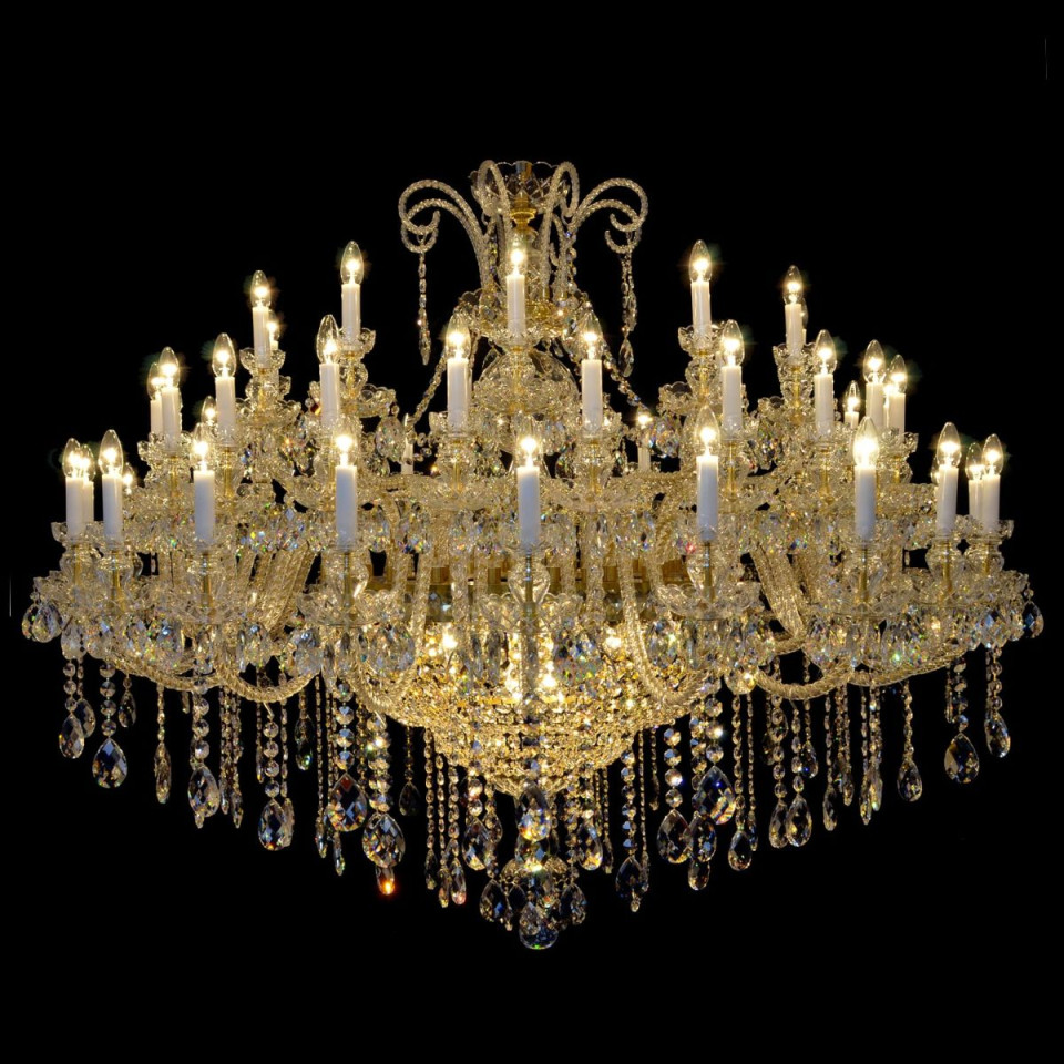 Reign 49-79 ljus bohemia kristallkrona guld/silver 140-215 cm