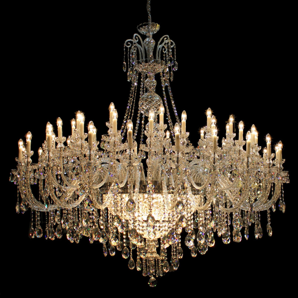Reign 49-79 ljus bohemia kristallkrona guld/silver 140-215 cm