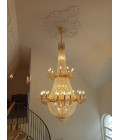 Royalty 37 ljus bohemisk kristallkrona guld/silver 120 cm
