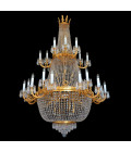 Royalty 37 ljus bohemisk kristallkrona guld/silver 120 cm