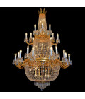 Royalty 37 ljus bohemisk kristallkrona guld/silver 120 cm