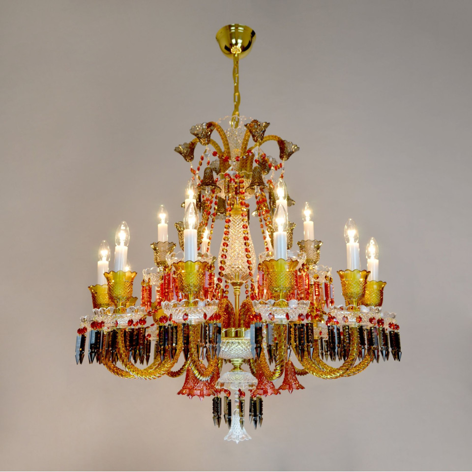 Vesper 12-24 ljus bohemia kristallkrona guld/silver 81-120cm