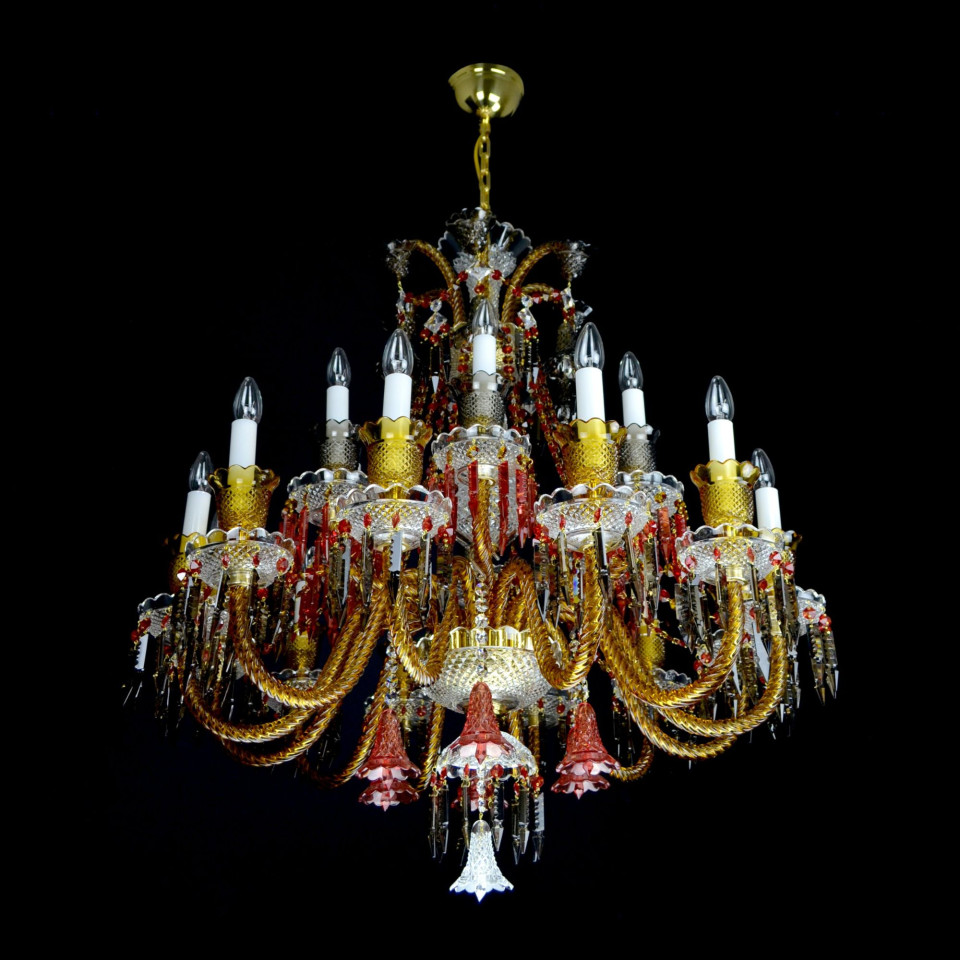 Vesper 12-24 ljus bohemia kristallkrona guld/silver 81-120cm