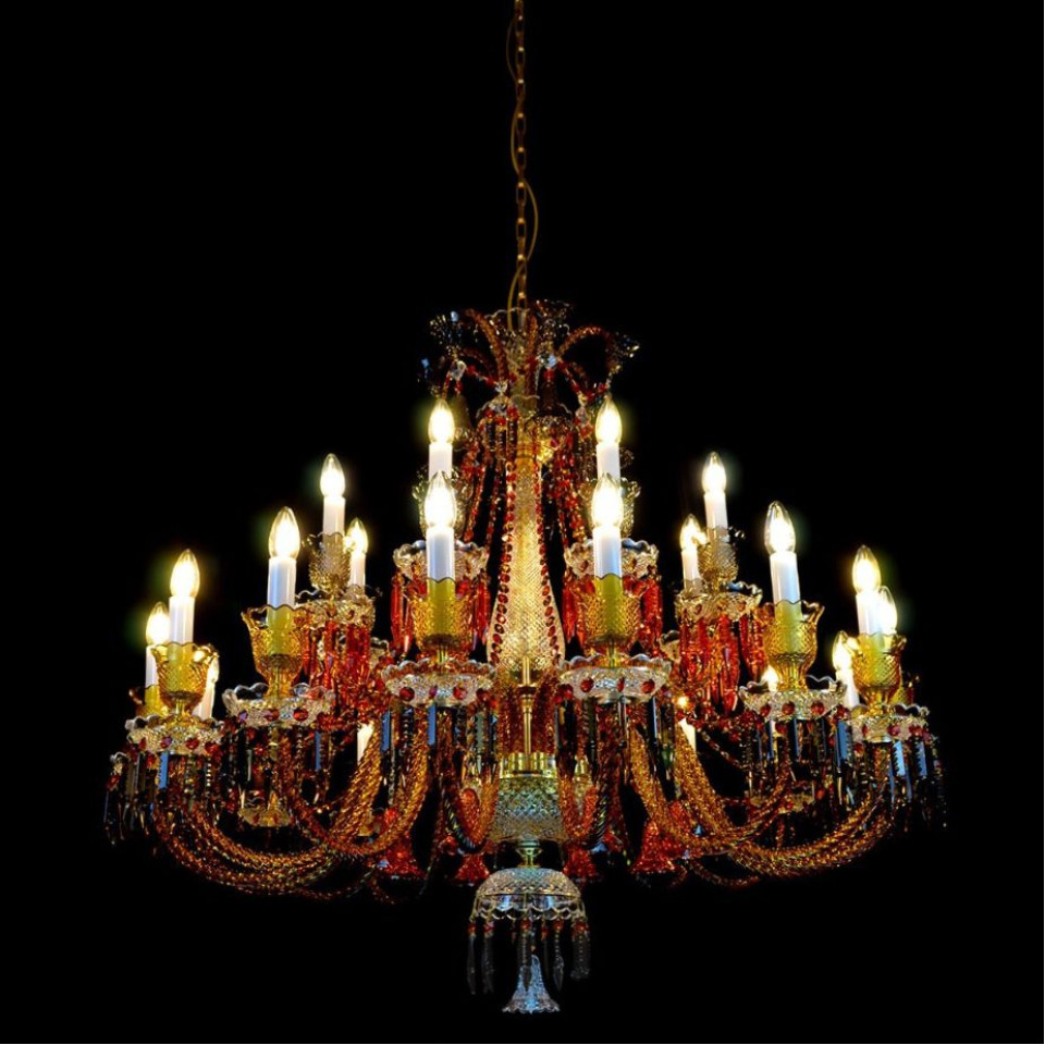 Vesper 12-24 ljus bohemia kristallkrona guld/silver 81-120cm