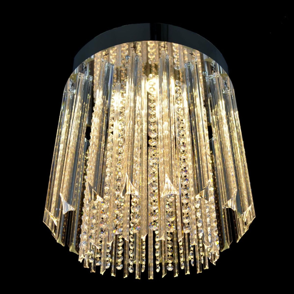 Helsinki 5-9 ljus bohemia kristallkrona guld/silver 40-50 cm