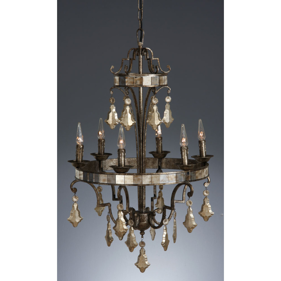 Natasja Taklampa Silver/brons 6-ljus 57cm