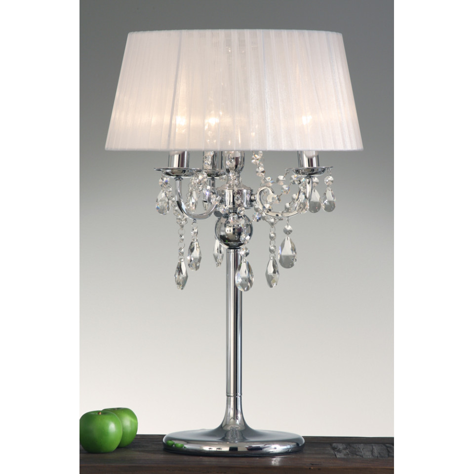 Bordslampa Sissela inkl. lampskärm 64cm Silver