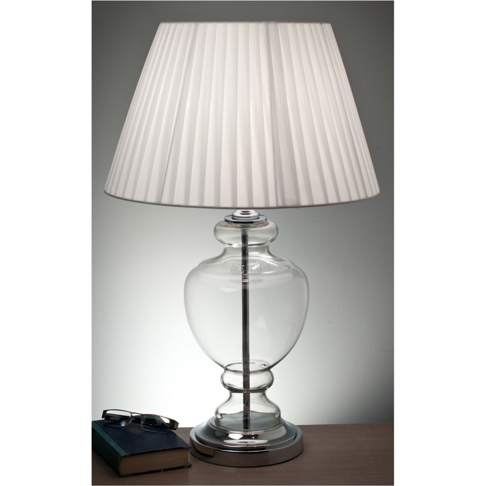 Bordslampa Talia inkl. lampskärm 73cm Vit/Glas Bordslampa Talia inkl. lampskärm 73cm Vit/Glas