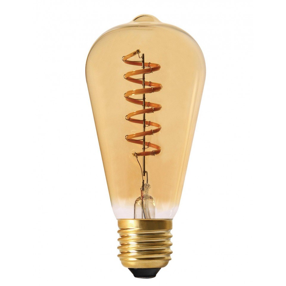 Elect Spiral LED Fil E27 Edison,4W gold