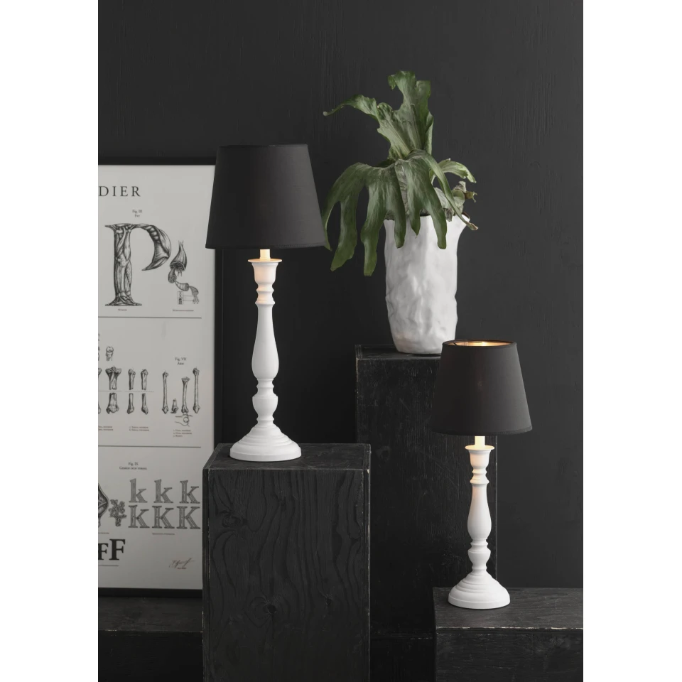 Therese Lampfot Antiksilver 27 cm