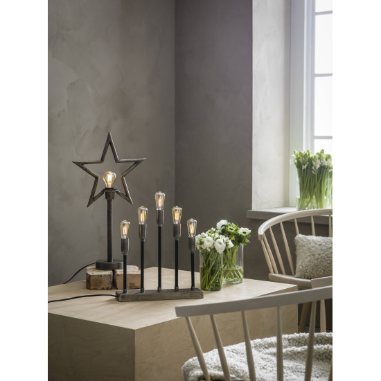 Raw Candle 5-L Raw Silver /Black 34cm