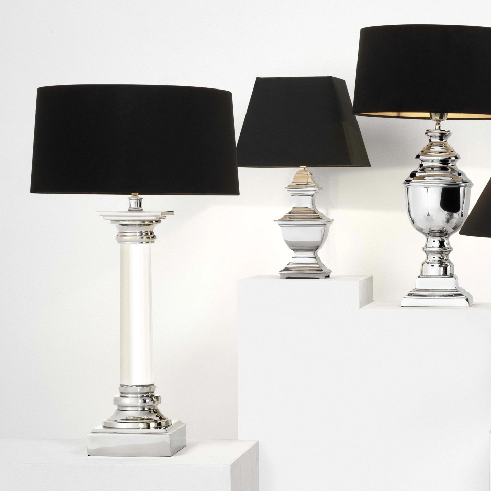 Metropolis bordslampa klar/nickel/svart 73cm