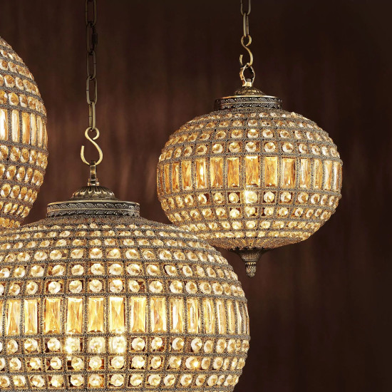 Kasbah Oval S Chandelier Crystal/Brass 38cm Kasbah Oval S Chandelier Crystal/Brass 38cm