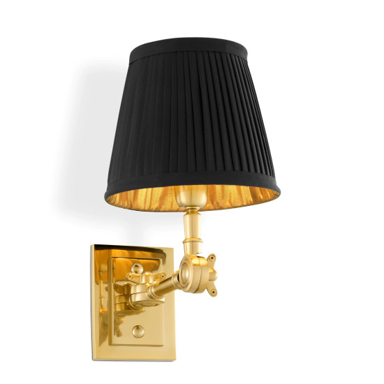 Wentworth Single vägglampa guld/svart 26 cm