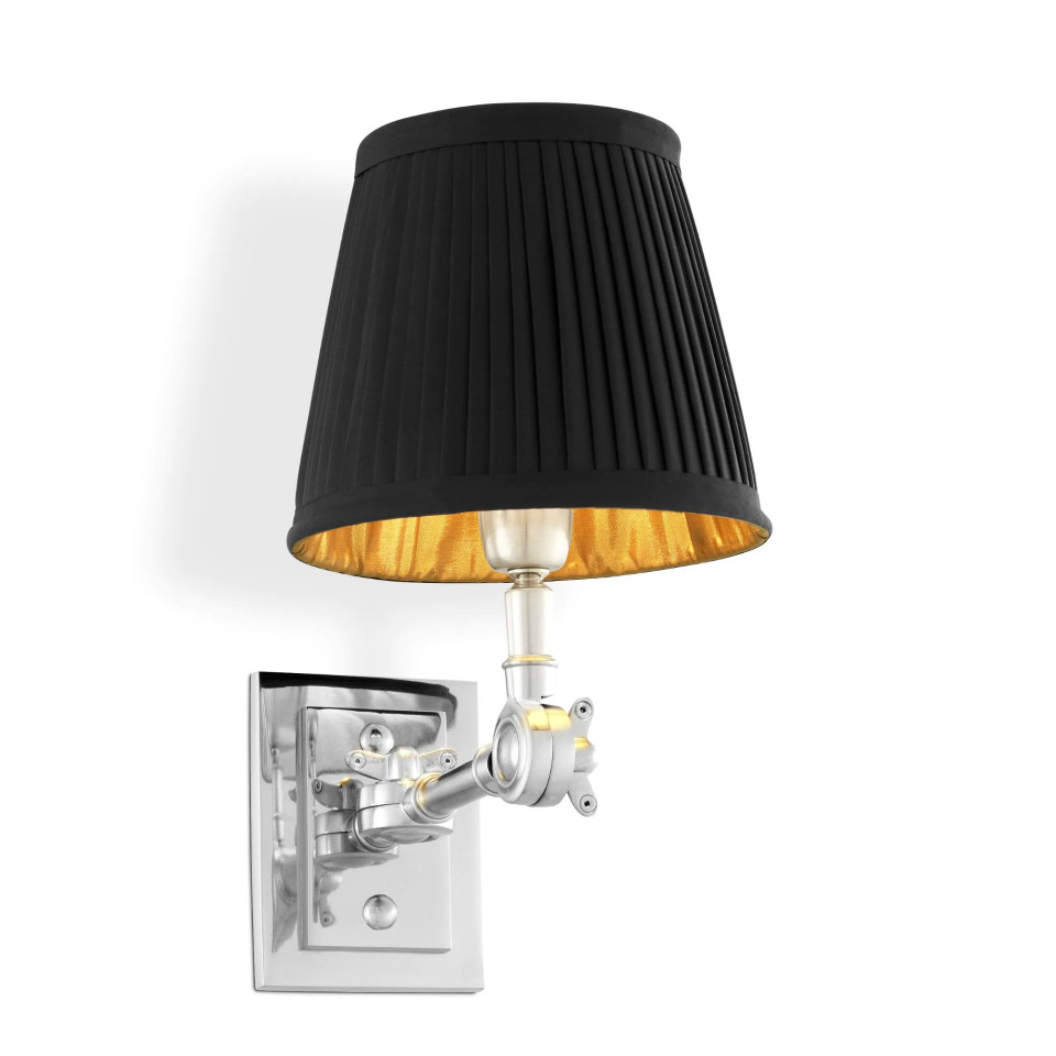 Wentworth Single Wall Lamp Nickel/Black 26cm Eichholtz Wentworth Single Wall Lamp Nickel/Black 26cm