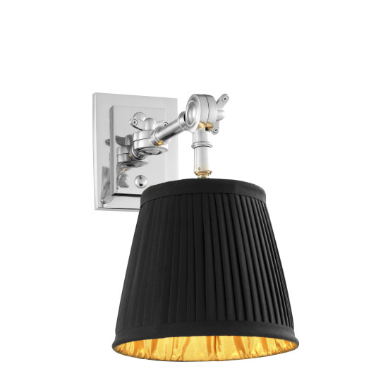 Wentworth Single Wall Lamp Nickel/Black 26cm