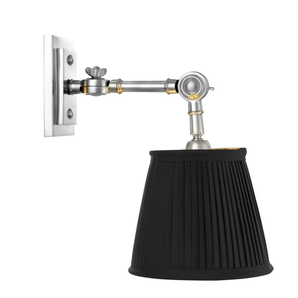 Wentworth Single Wall Lamp Nickel/Black 26cm Eichholtz Wentworth Single Wall Lamp Nickel/Black 26cm