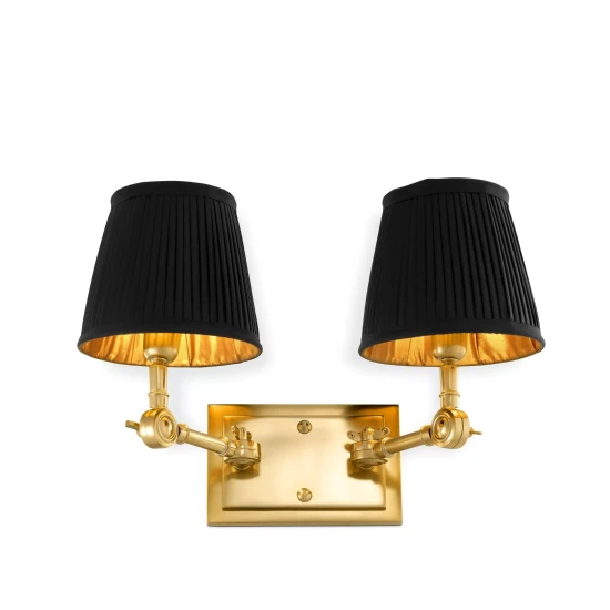 Wentworth Double vägglampa guld/svart 33cm