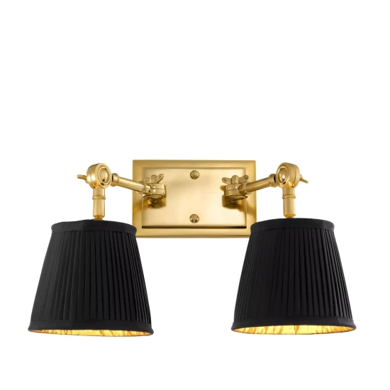 Wentworth Double vägglampa guld/svart 33cm Wentworth Double vägglampa guld/svart 33cm